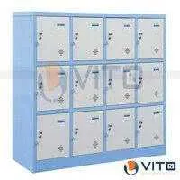 Tủ sắt Locker 12 ngăn ghi xanh LK12X