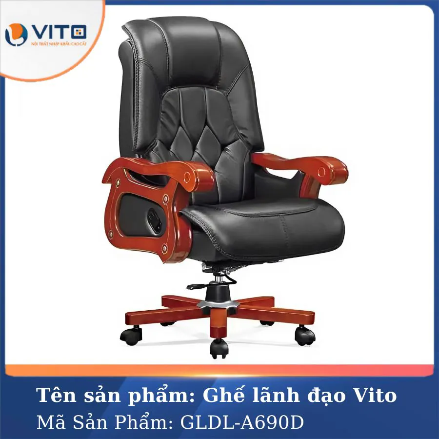 GHẾ LÃNH ĐẠO DA VITO GLDV-A690-D 2 Ghế lãnh đạo da Vito GLDV-A690-D - Ảnh 2
