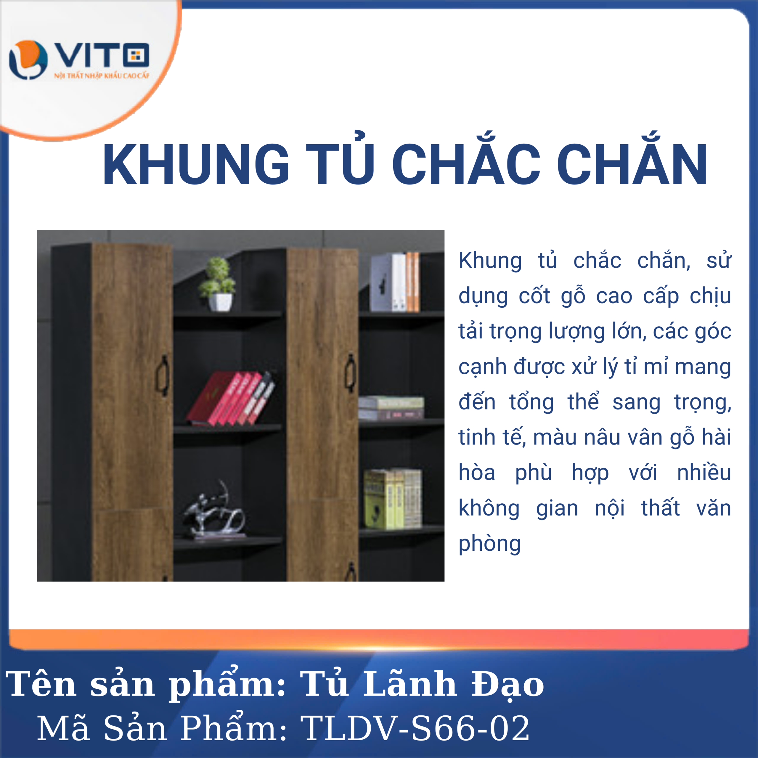 TỦ TÀI LIỆU LÃNH ĐẠO VITO TLDV-S66-02 6 Tủ tài liệu lãnh đạo Vito TLDV-S66-02 - Ảnh 6