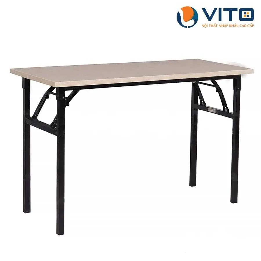 Bàn gấp chân sắt đen Vito 1m2 BGV-BNV23