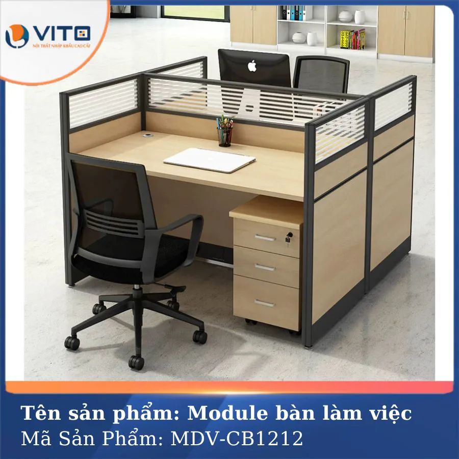 MODULE BÀN LÀM VIỆC VITO 2 NGƯỜI MDV-CB1212 3 Module bàn làm việc Vito 2 người MDV-CB1212 - Ảnh 3