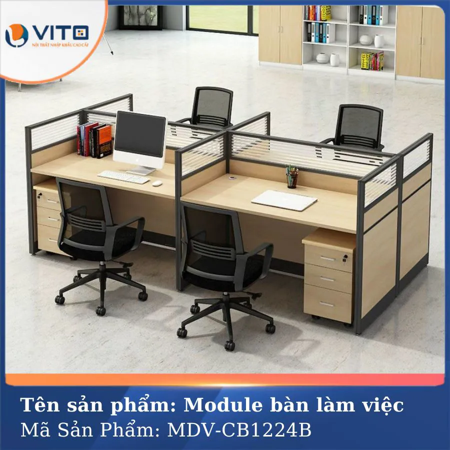 MODULE BÀN LÀM VIỆC VITO 4 NGƯỜI MDV-CB1224B 2 Module bàn làm việc Vito 4 người MDV-CB1224B - Ảnh 2