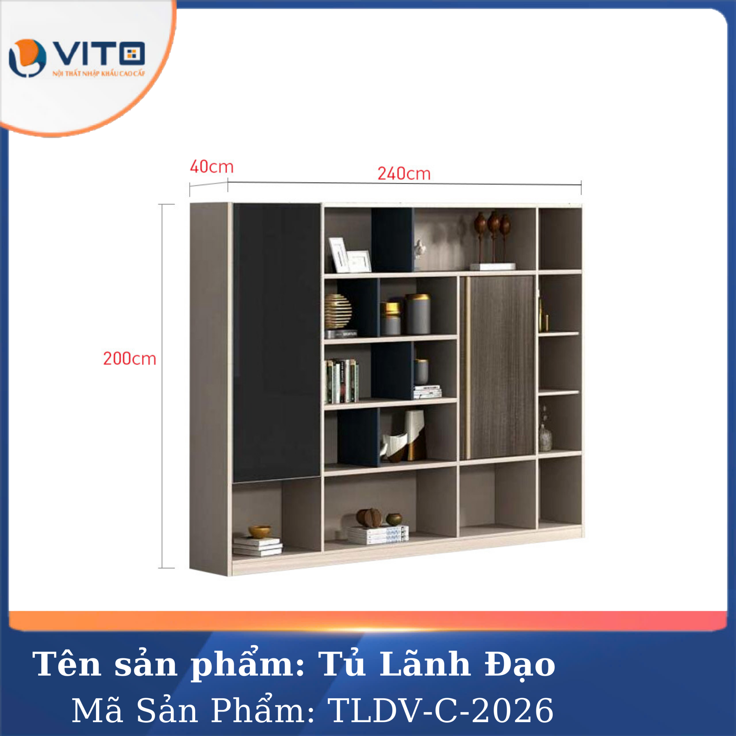 TỦ TÀI LIỆU LÃNH ĐẠO VITO TLDV-C-2026 2 Tủ tài liệu lãnh đạo Vito TLDV-C-2026 - Ảnh 2