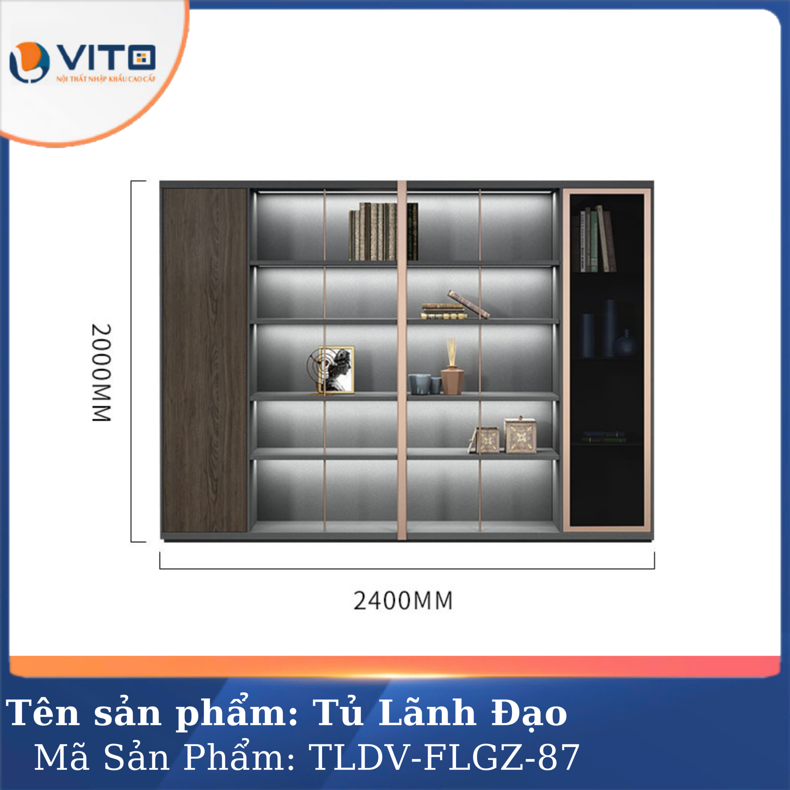 TỦ TÀI LIỆU LÃNH ĐẠO VITO TLDV-FLGZ-87 2 Tủ tài liệu lãnh đạo Vito TLDV-FLGZ-87 - Ảnh 2
