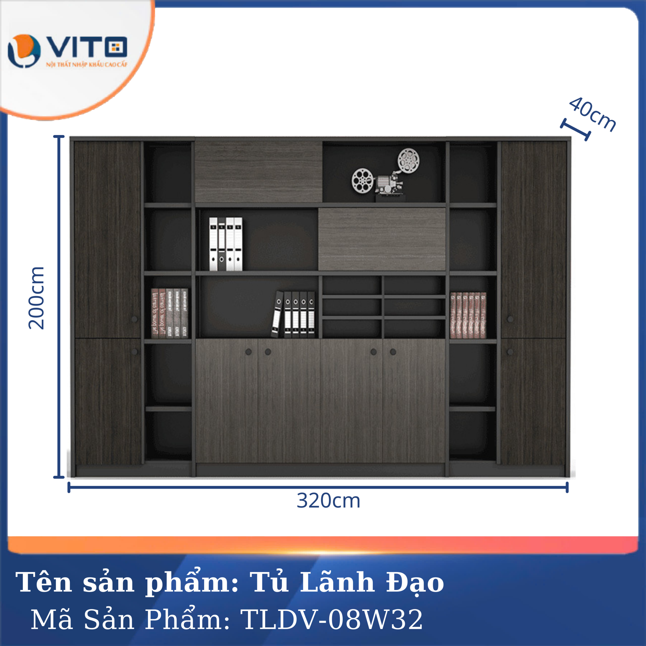 TỦ TÀI LIỆU LÃNH ĐẠO VITO TLDV-08W32 2 Tủ tài liệu lãnh đạo Vito TLDV-08W32 - Ảnh 2