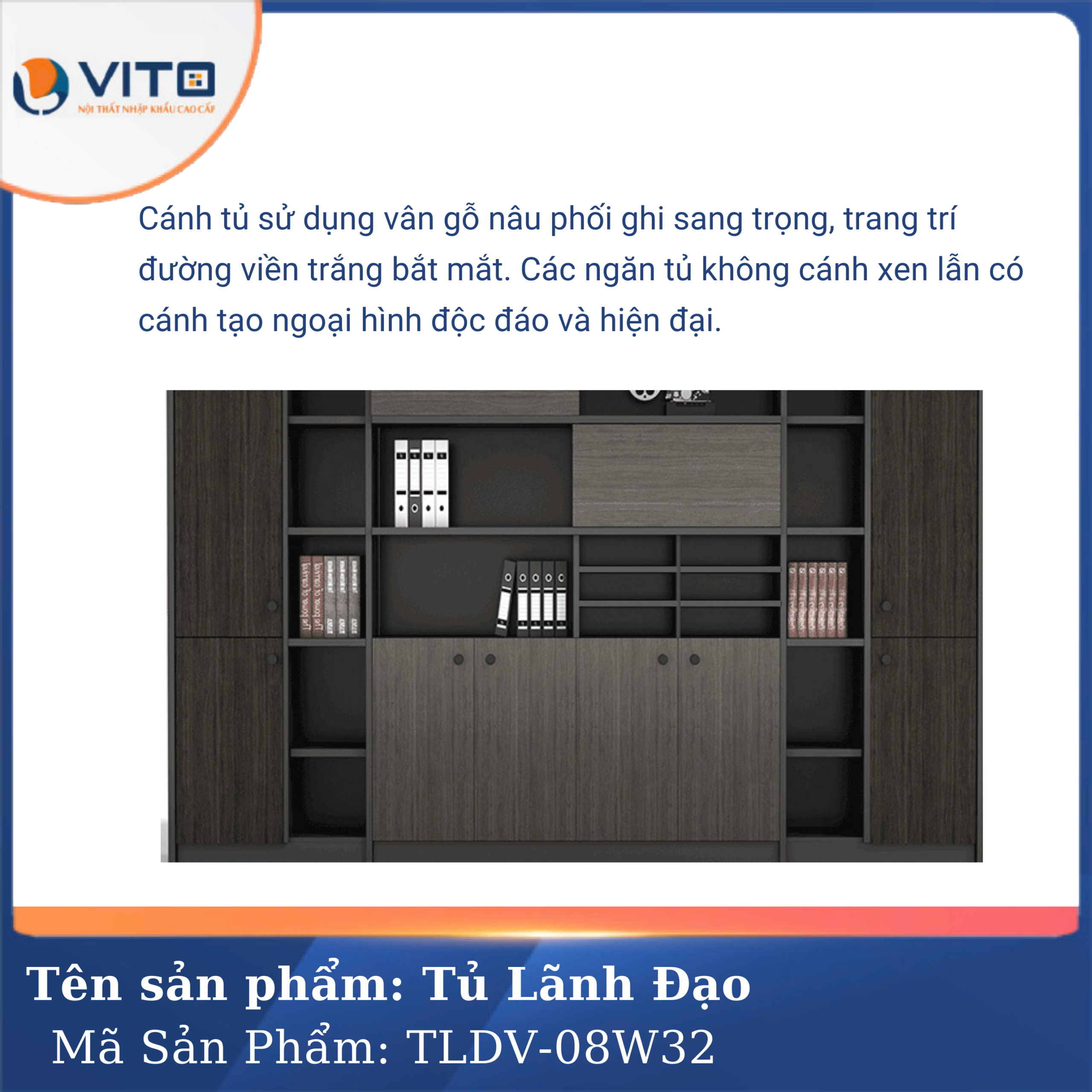 TỦ TÀI LIỆU LÃNH ĐẠO VITO TLDV-08W32 3 Tủ tài liệu lãnh đạo Vito TLDV-08W32 - Ảnh 3