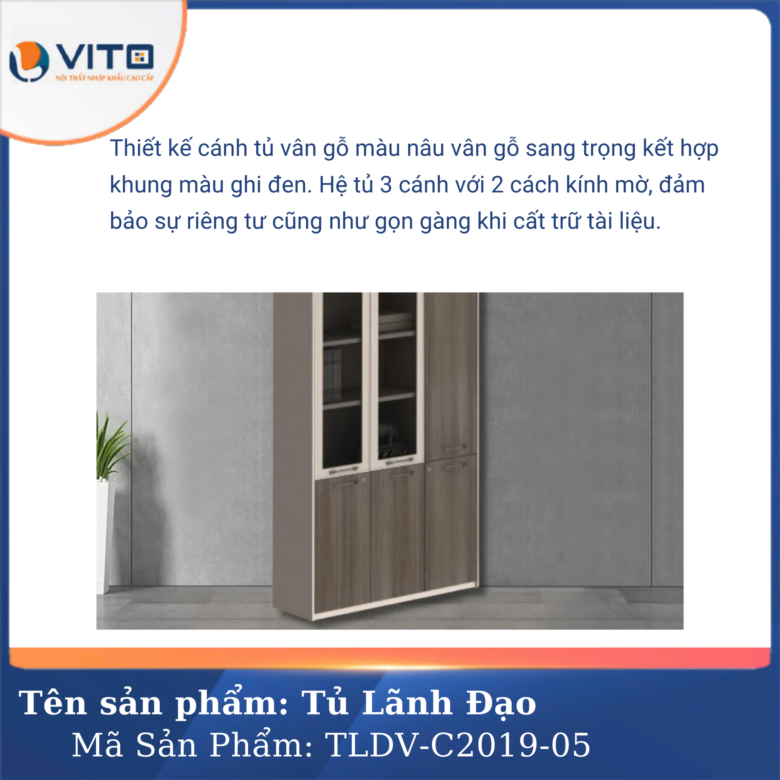 TỦ TÀI LIỆU LÃNH ĐẠO VITO TLDV-C2019-05 3 Tủ tài liệu lãnh đạo Vito TLDV-C2019-05 - Ảnh 3