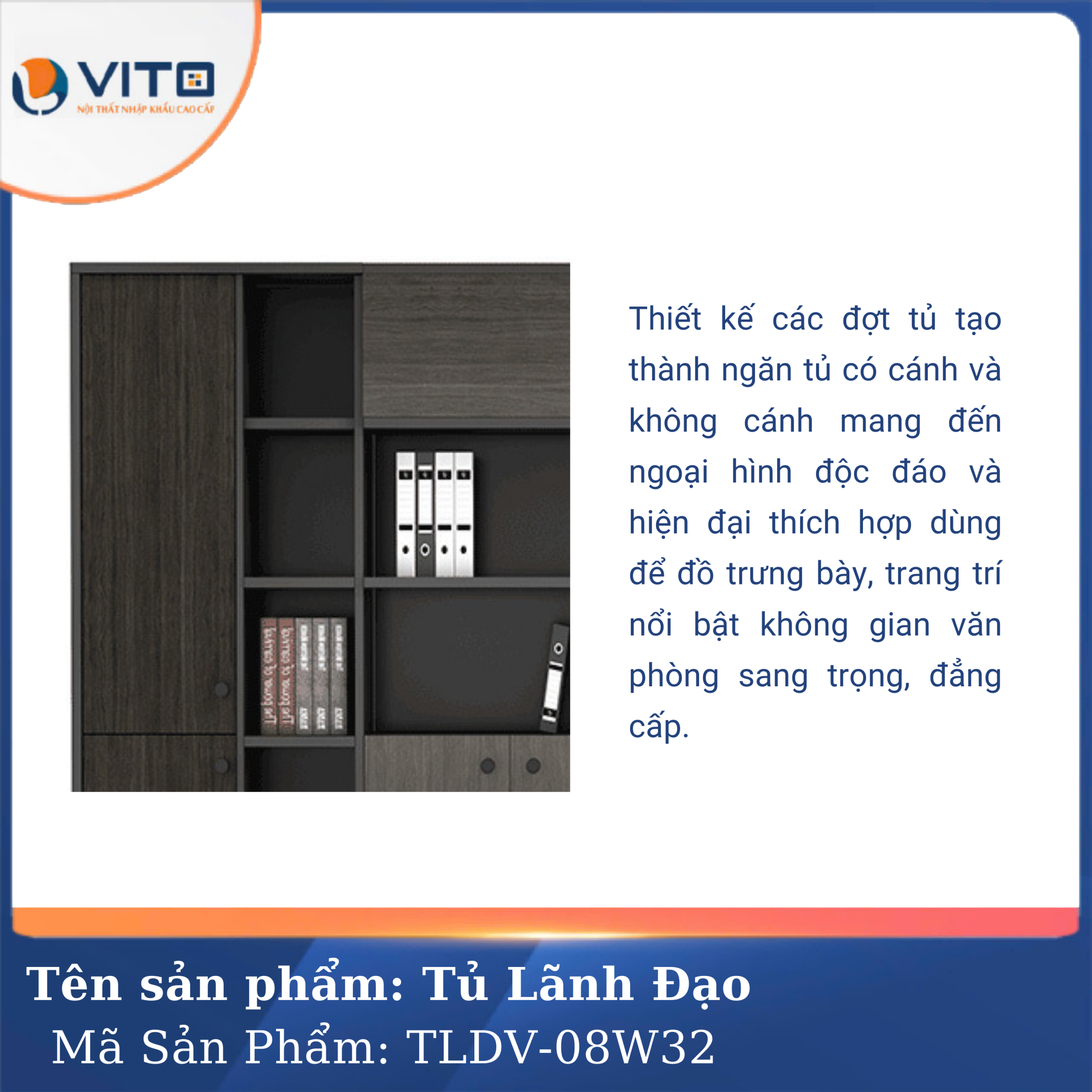 TỦ TÀI LIỆU LÃNH ĐẠO VITO TLDV-08W32 4 Tủ tài liệu lãnh đạo Vito TLDV-08W32 - Ảnh 4