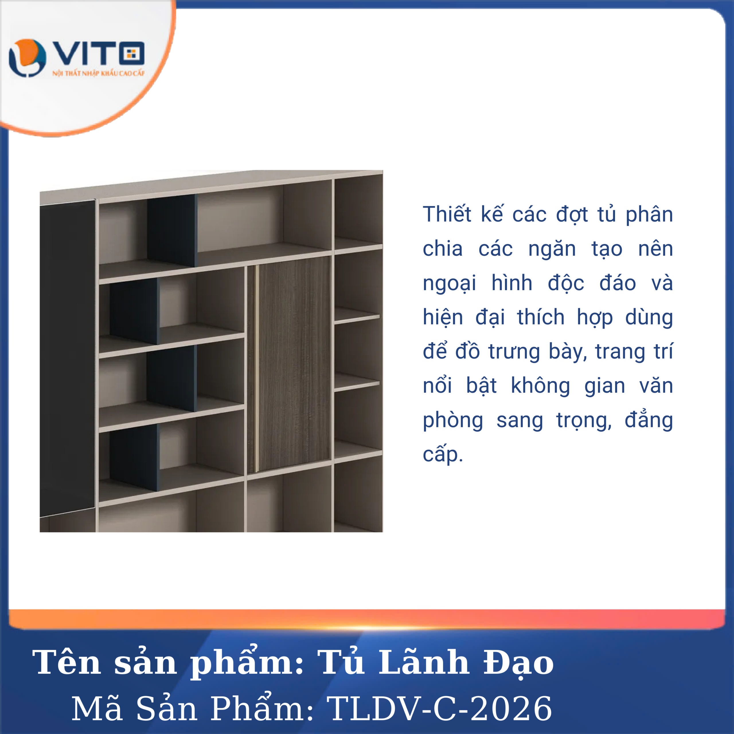 TỦ TÀI LIỆU LÃNH ĐẠO VITO TLDV-C-2026 5 Tủ tài liệu lãnh đạo Vito TLDV-C-2026 - Ảnh 5