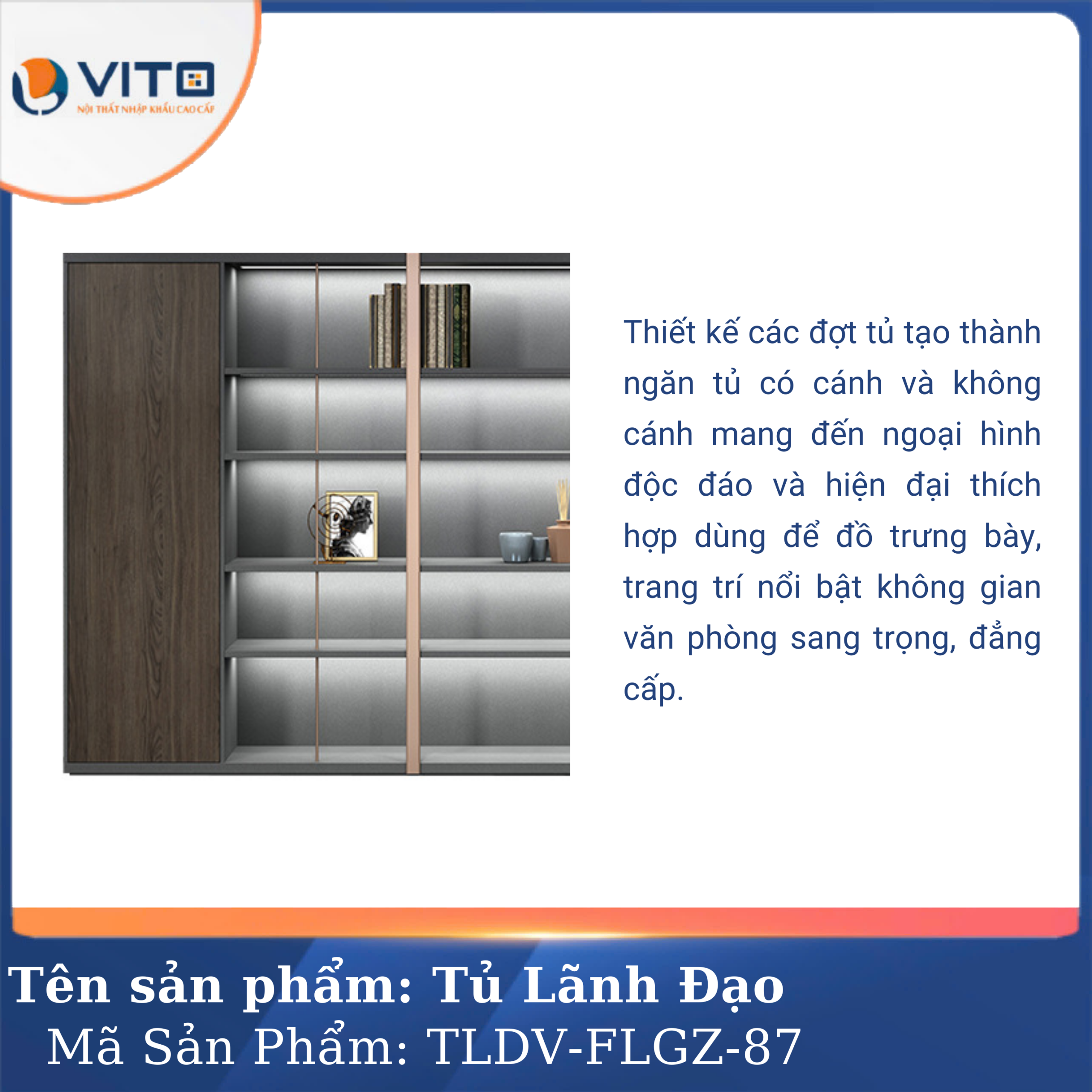 TỦ TÀI LIỆU LÃNH ĐẠO VITO TLDV-FLGZ-87 5 Tủ tài liệu lãnh đạo Vito TLDV-FLGZ-87 - Ảnh 5