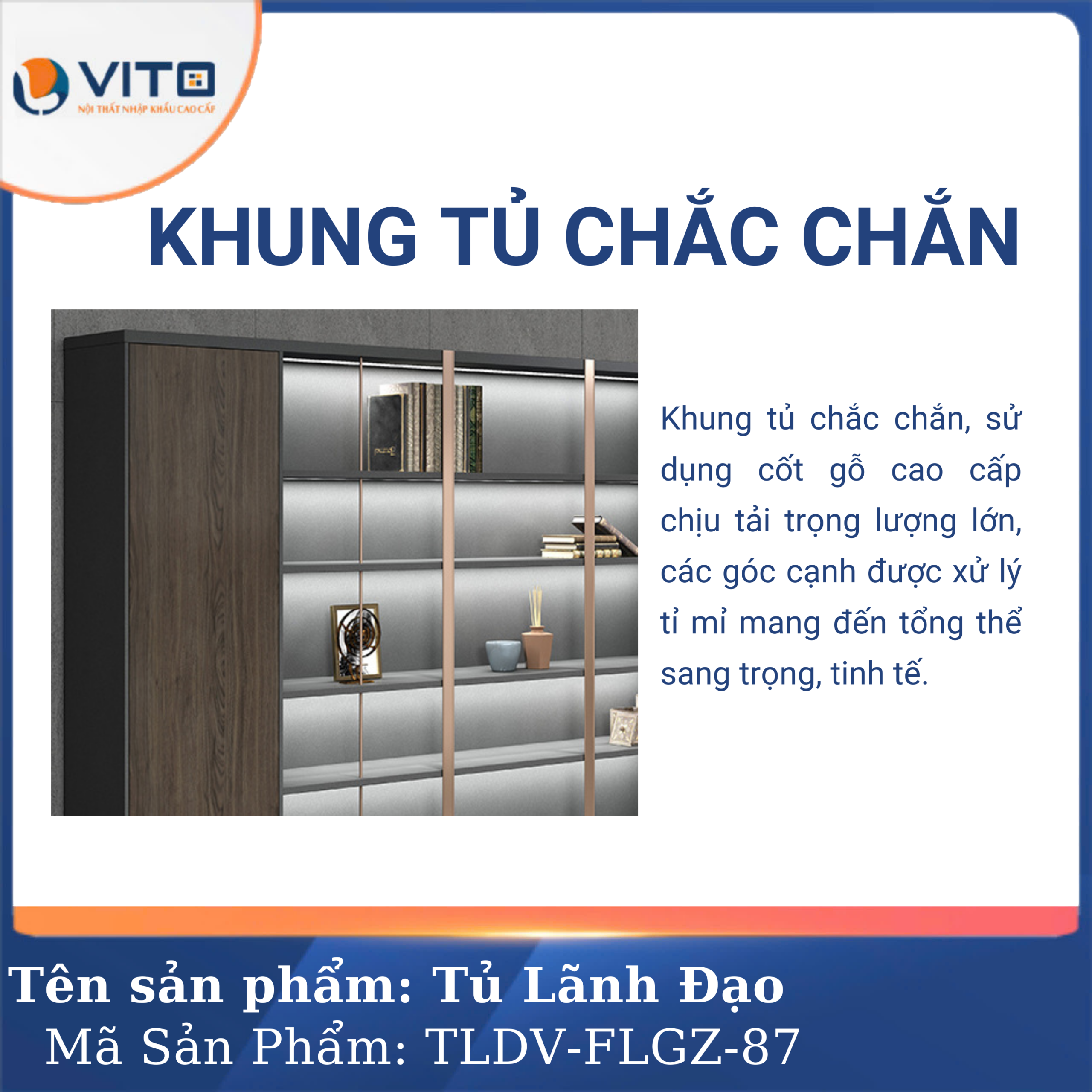 TỦ TÀI LIỆU LÃNH ĐẠO VITO TLDV-FLGZ-87 6 Tủ tài liệu lãnh đạo Vito TLDV-FLGZ-87 - Ảnh 6