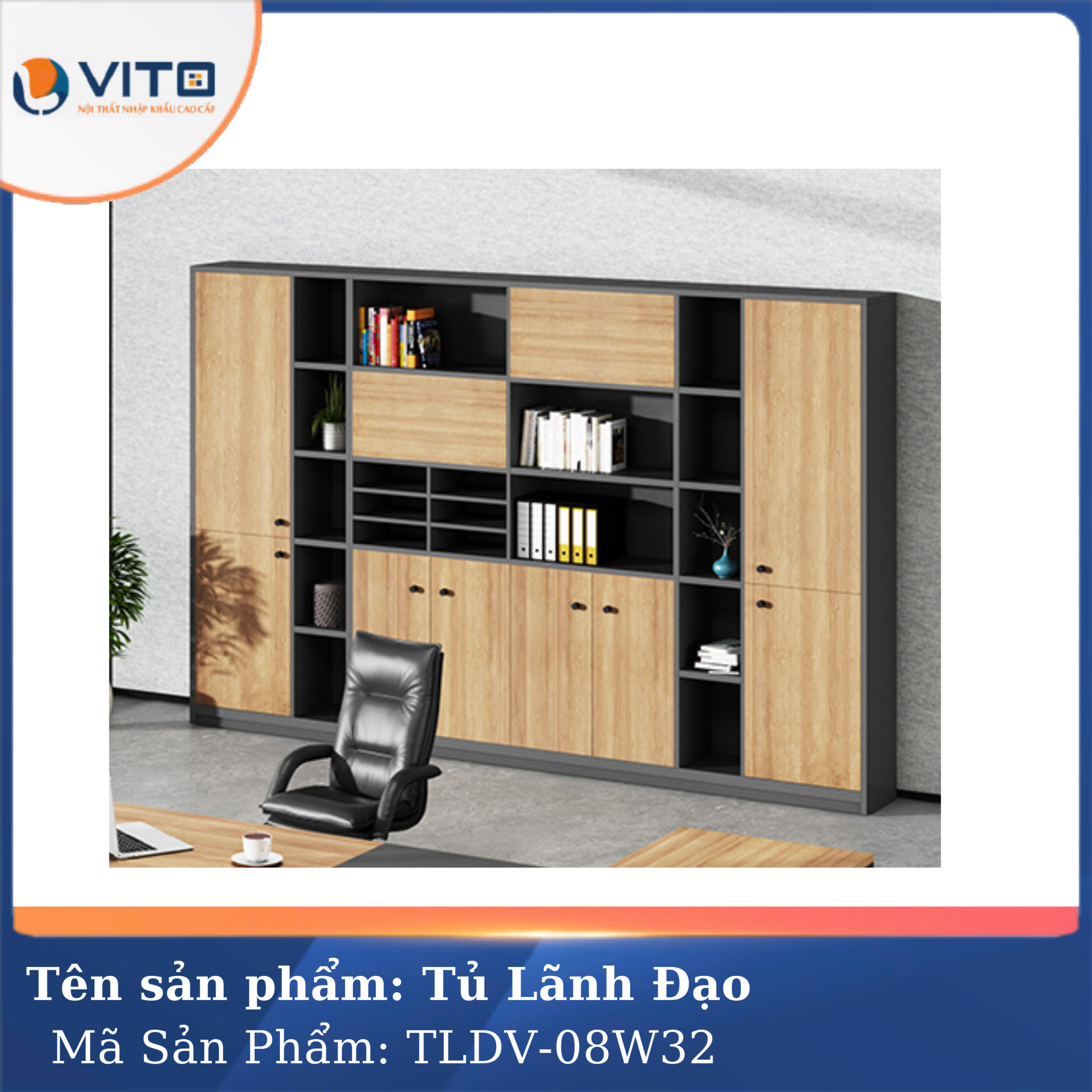 TỦ TÀI LIỆU LÃNH ĐẠO VITO TLDV-08W32 8 Tủ tài liệu lãnh đạo Vito TLDV-08W32 - Ảnh 8