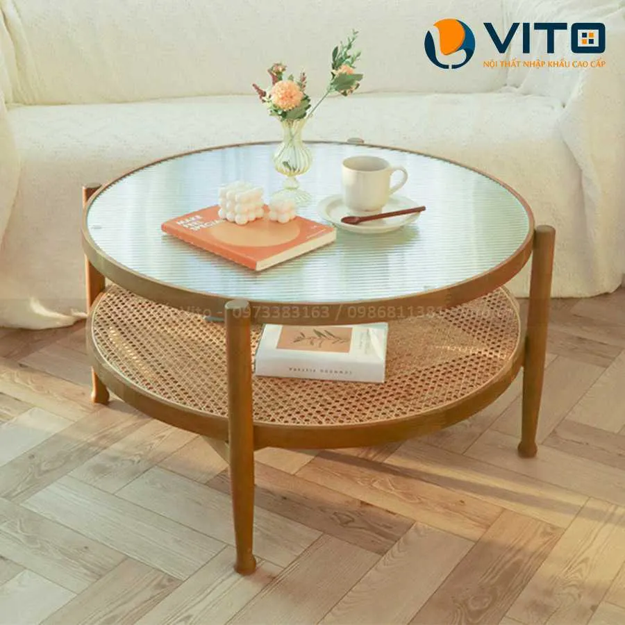 Bàn trà mây Vito BTV-BT15