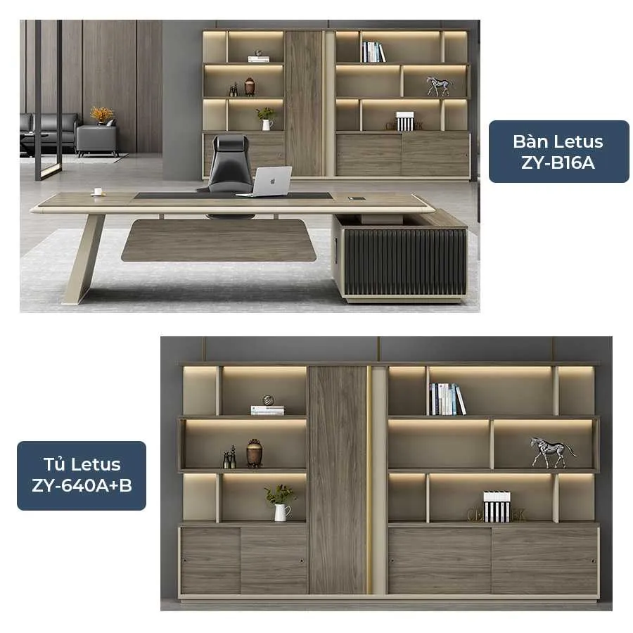 COMBO BÀN TỦ GIÁM ĐỐC VITO CBV-CB26 3 Combo bàn tủ giám đốc Vito CBV-CB26 - Ảnh 3