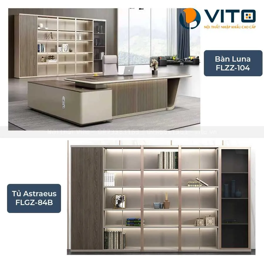 Combo bàn tủ giám đốc Vito CBV-CB27