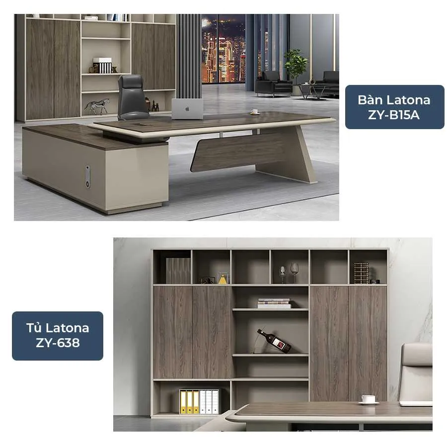 COMBO BÀN TỦ GIÁM ĐỐC VITO CBV-CB25 2 Combo bàn tủ giám đốc Vito CBV-CB25 - Ảnh 2