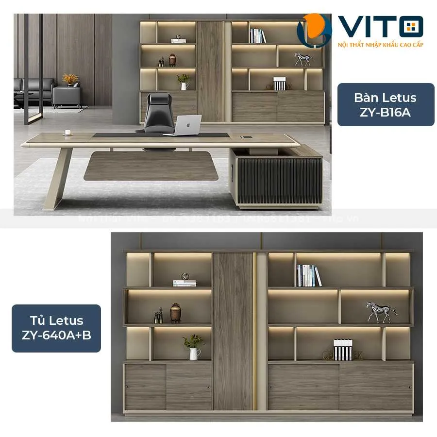 Combo bàn tủ giám đốc Vito CBV-CB26