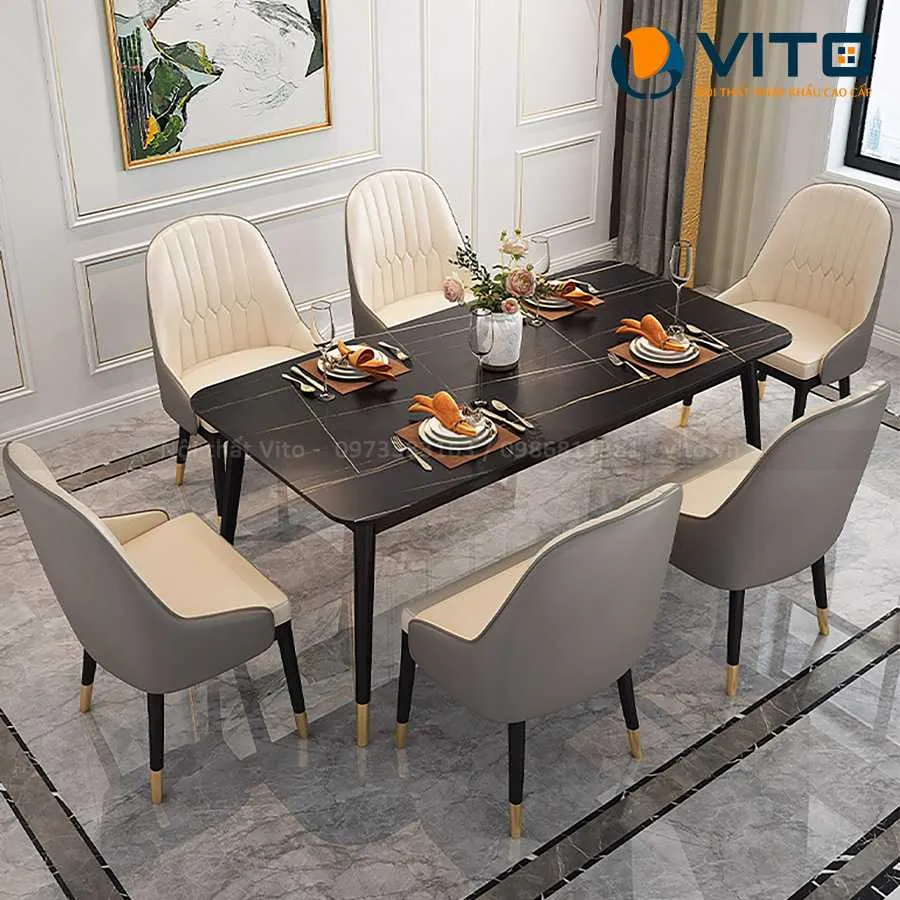 Bộ bàn ghế ăn nhập khẩu Vito BGAV-BGA12