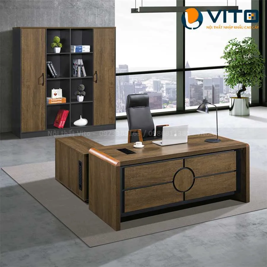 COMBO BÀN TỦ GIÁM ĐỐC VITO CBV-CB14 2 Combo bàn tủ giám đốc Vito CBV-CB14 - Ảnh 2