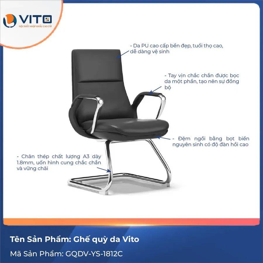 GHẾ QUỲ DA VITO GQDV-YS-1812C 3 Ghế quỳ da Vito GQDV-YS-1812C - Ảnh 3