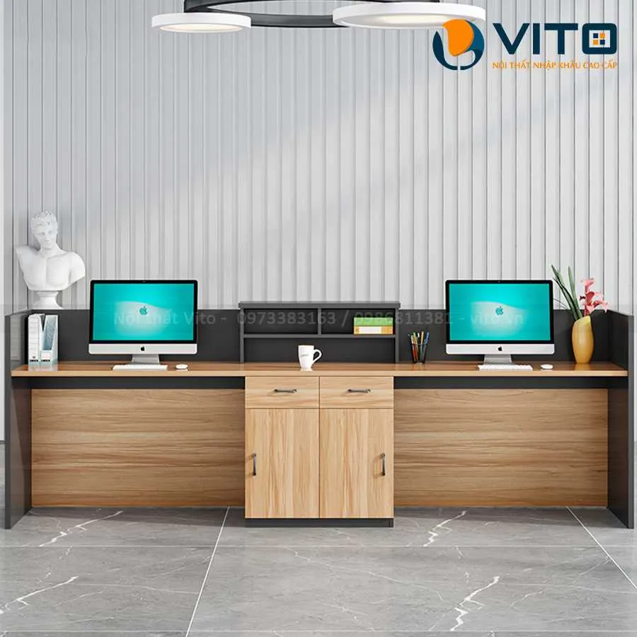 BÀN QUẦY LỄ TÂN VITO QLTV-QLT05 4 Bàn quầy lễ tân Vito QLTV-QLT05 - Ảnh 4