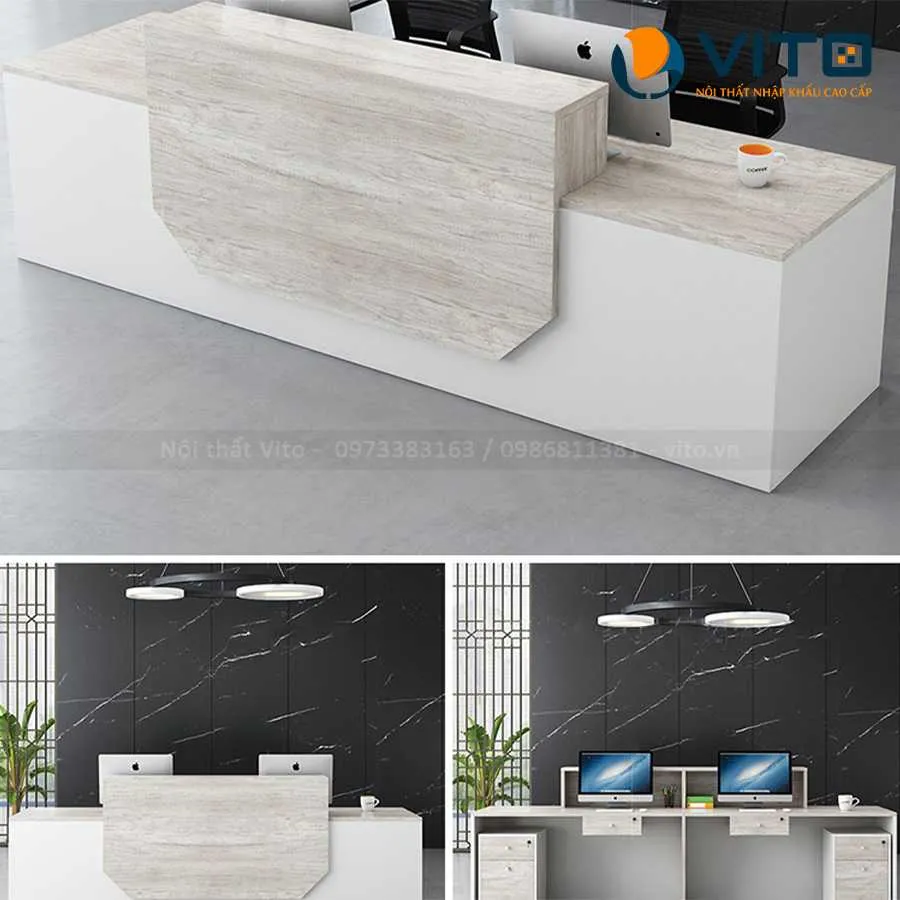 BÀN QUẦY LỄ TÂN VITO QLTV-QLT07 6 Bàn quầy lễ tân Vito QLTV-QLT07 - Ảnh 6