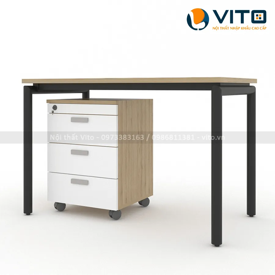 Bàn làm việc chân tròn Tara 1m2 TR12D