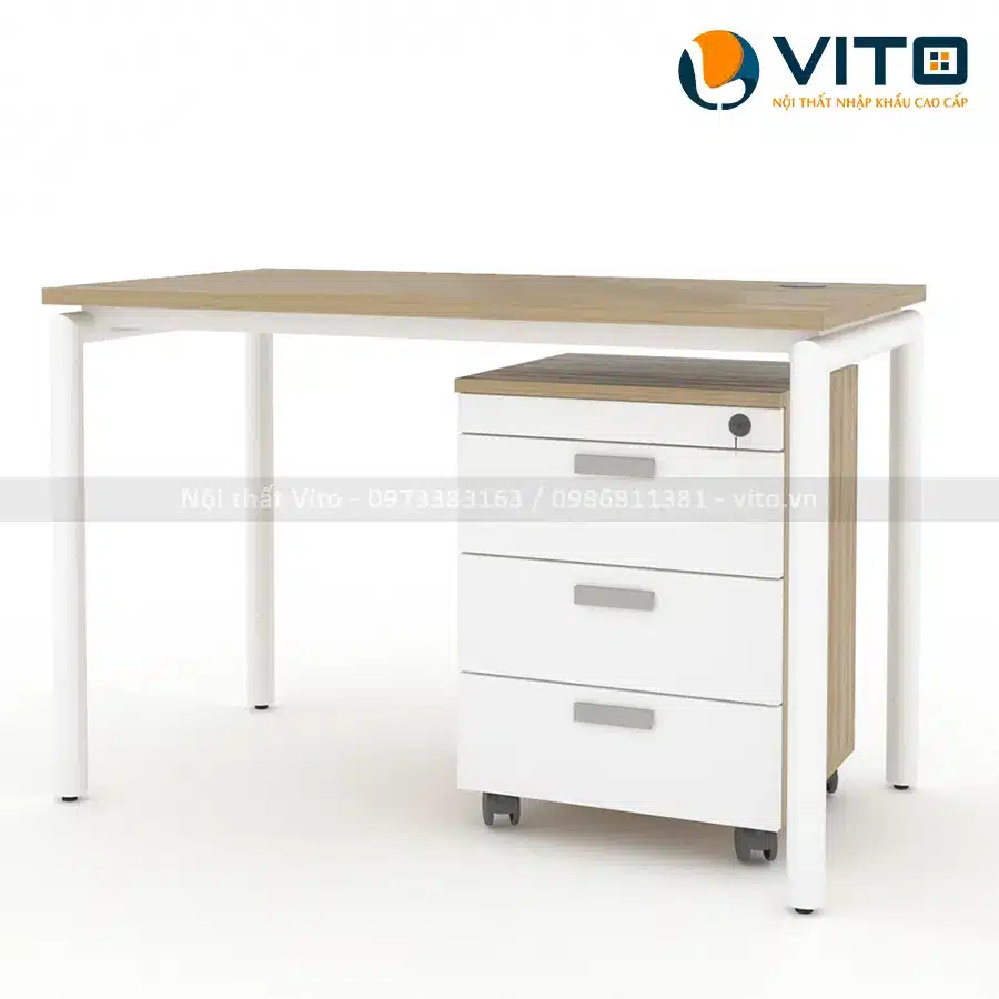 Bàn làm việc chân tròn Tara 1m2 TR12T