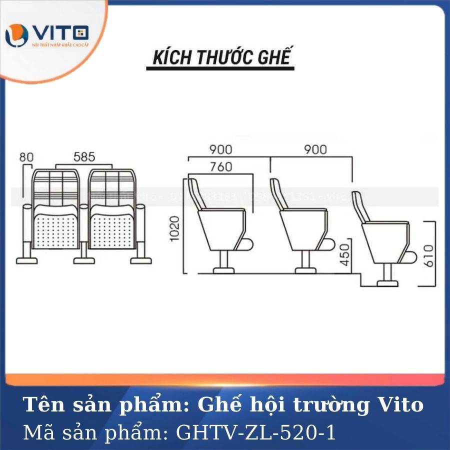 GHẾ HỘI TRƯỜNG VITO GHTV-ZL-520-1 4 Ghế hội trường Vito GHTV-ZL-520-1 - Ảnh 4