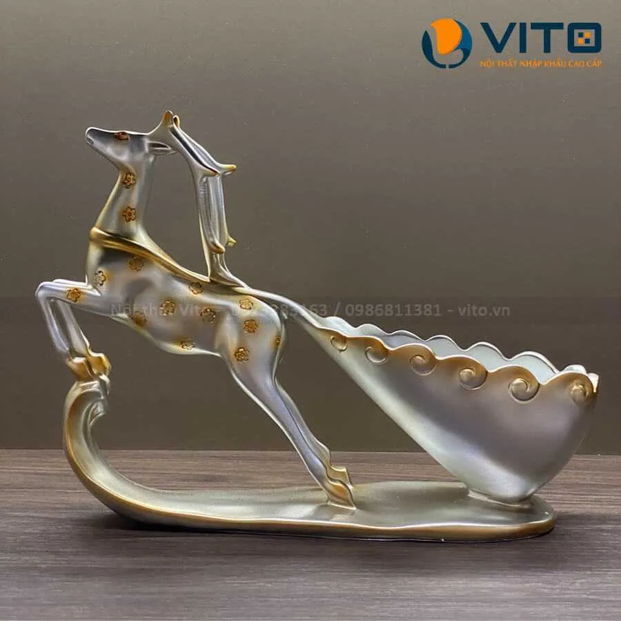 TƯỢNG HƯƠU ĐỠ RƯỢU 2 Tượng hươu đỡ rượu - Ảnh 2