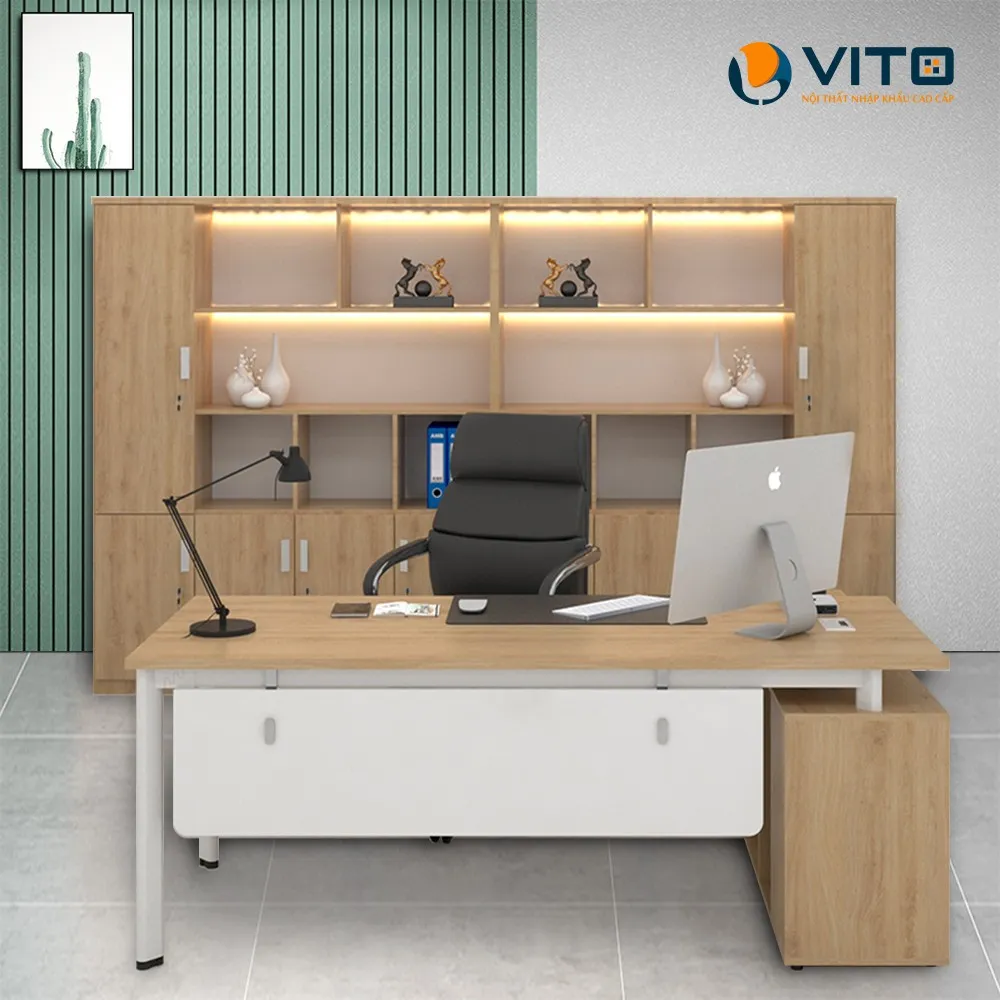 Bàn giám đốc Vito chân oval 1m8 BGDV-18T