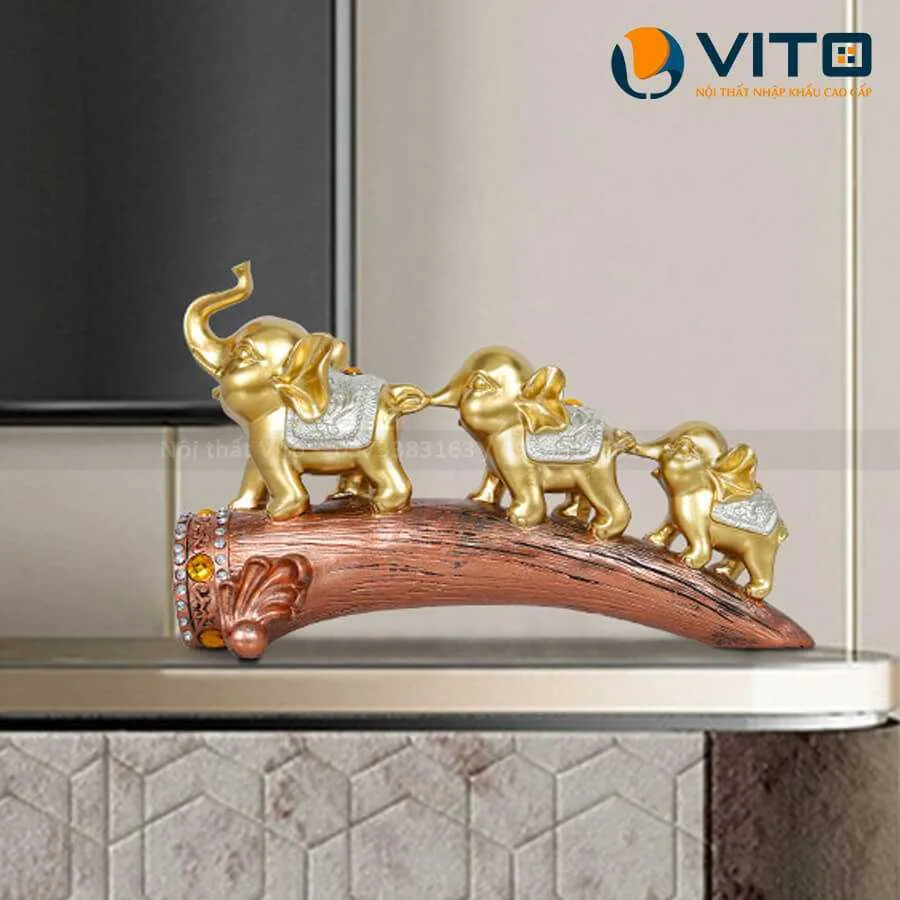 TƯỢNG BỘ BA CHÚ VOI 2 Tượng bộ ba chú voi - Ảnh 2