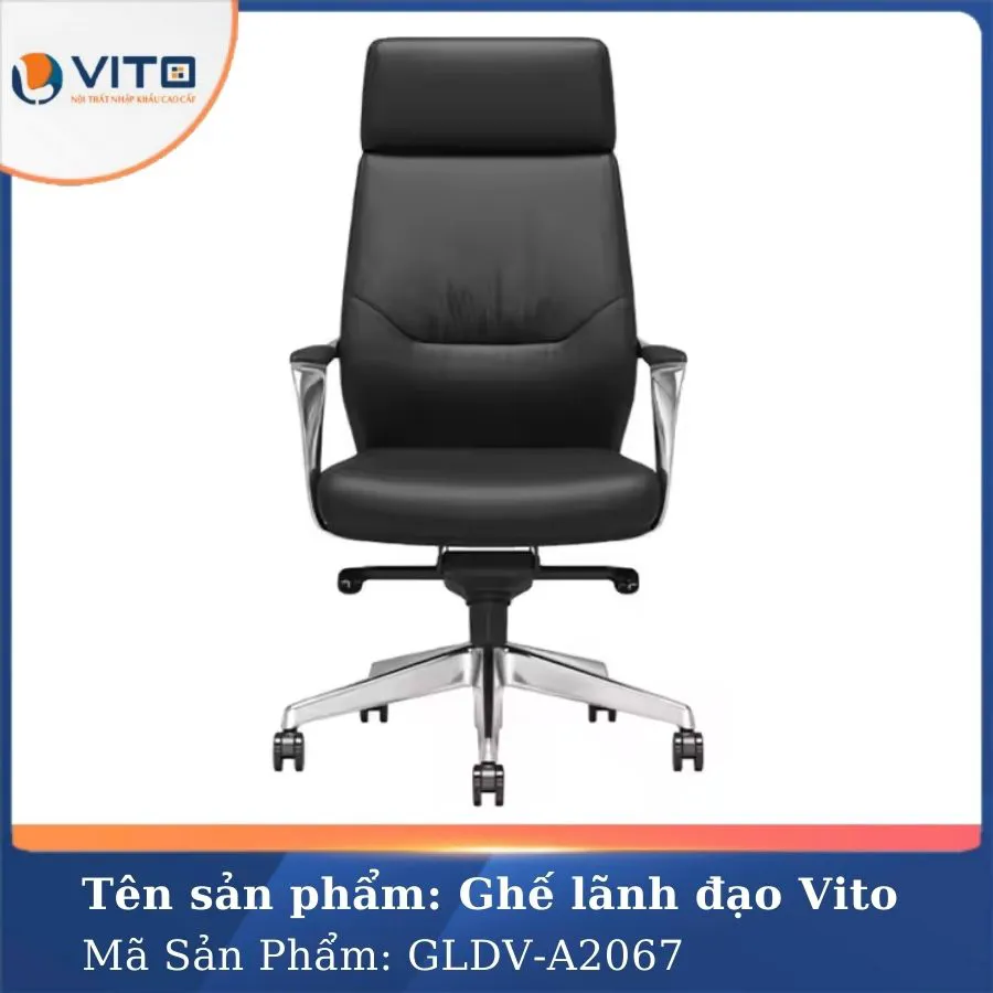 GHẾ LÃNH ĐẠO DA BÒ VITO GLDV-1813A 2 Ghế lãnh đạo da bò Vito GLDV-1813A - Ảnh 2