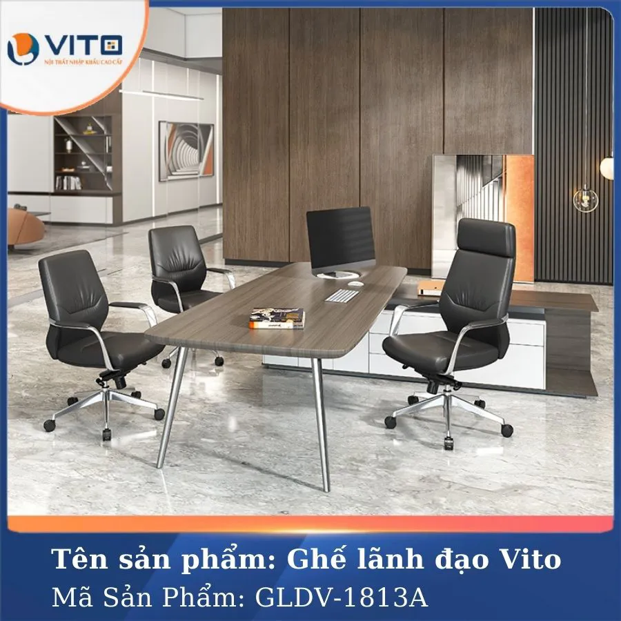 GHẾ LÃNH ĐẠO DA BÒ VITO GLDV-1813A 8 Ghế lãnh đạo da bò Vito GLDV-1813A - Ảnh 8