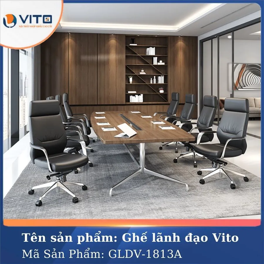 GHẾ LÃNH ĐẠO DA BÒ VITO GLDV-1813A 7 Ghế lãnh đạo da bò Vito GLDV-1813A - Ảnh 7