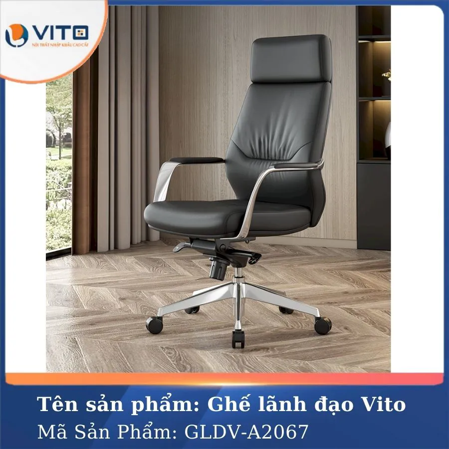 GHẾ LÃNH ĐẠO DA BÒ VITO GLDV-1813A 5 Ghế lãnh đạo da bò Vito GLDV-1813A - Ảnh 5