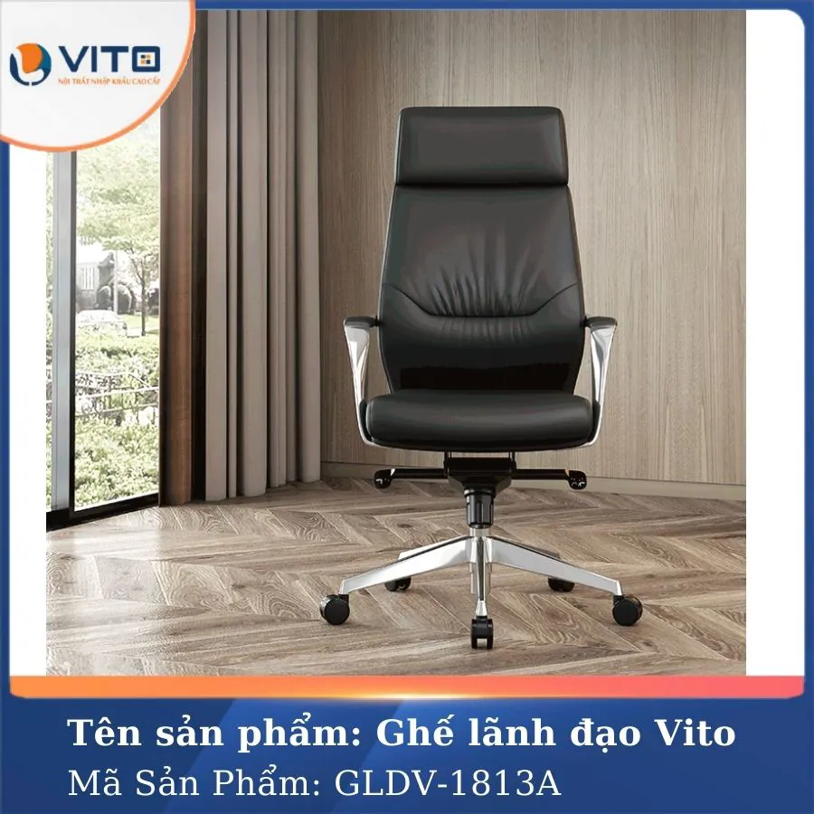 GHẾ LÃNH ĐẠO DA BÒ VITO GLDV-1813A 3 Ghế lãnh đạo da bò Vito GLDV-1813A - Ảnh 3