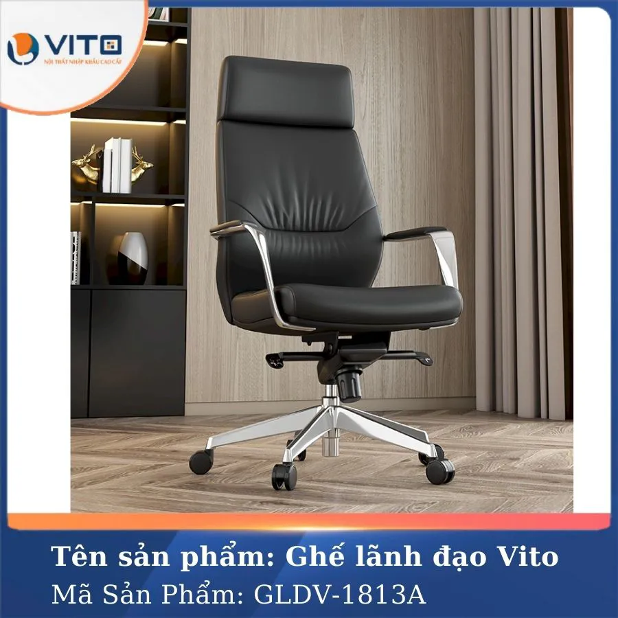 GHẾ LÃNH ĐẠO DA BÒ VITO GLDV-1813A 4 Ghế lãnh đạo da bò Vito GLDV-1813A - Ảnh 4
