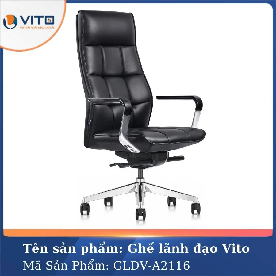 GHẾ LÃNH ĐẠO DA BÒ VITO GLDV-A2116 3 Ghế lãnh đạo da bò Vito GLDV-A2116 - Ảnh 3