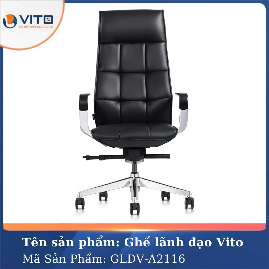 GHẾ LÃNH ĐẠO DA BÒ VITO GLDV-A2116 4 Ghế lãnh đạo da bò Vito GLDV-A2116 - Ảnh 4