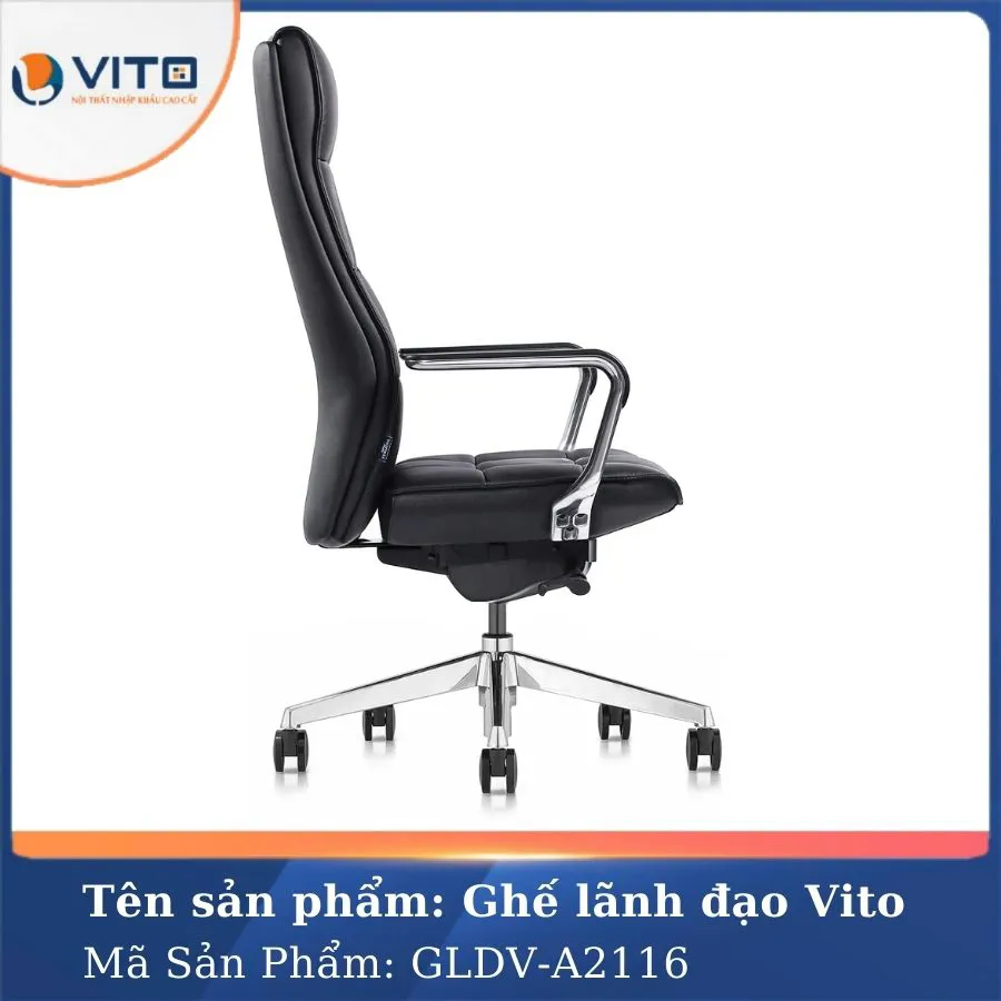 GHẾ LÃNH ĐẠO DA BÒ VITO GLDV-A2116 5 Ghế lãnh đạo da bò Vito GLDV-A2116 - Ảnh 5
