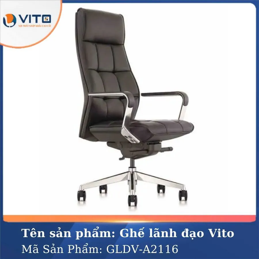 GHẾ LÃNH ĐẠO DA BÒ VITO GLDV-A2116 2 Ghế lãnh đạo da bò Vito GLDV-A2116 - Ảnh 2