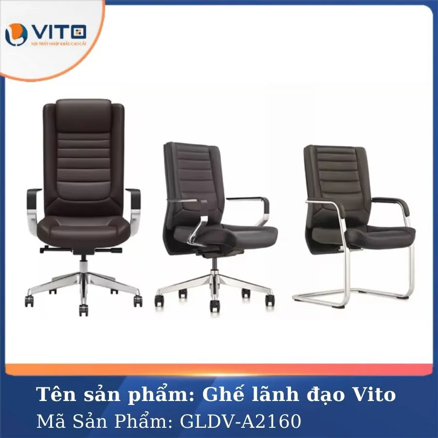 GHẾ LÃNH ĐẠO DA BÒ VITO GLDV-A2160 4 Ghế lãnh đạo da bò Vito GLDV-A2160 - Ảnh 4