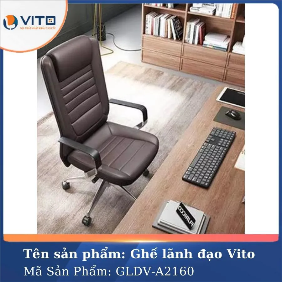 GHẾ LÃNH ĐẠO DA BÒ VITO GLDV-A2160 7 Ghế lãnh đạo da bò Vito GLDV-A2160 - Ảnh 7