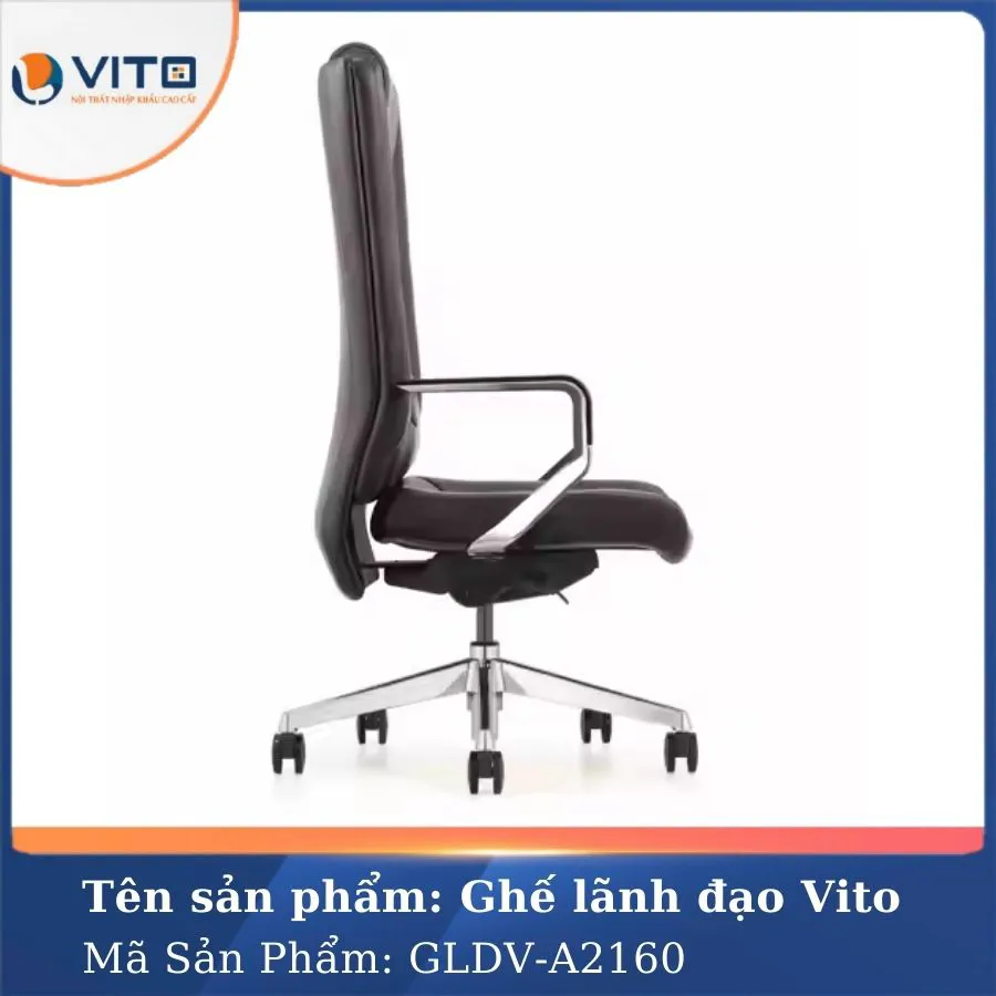 GHẾ LÃNH ĐẠO DA BÒ VITO GLDV-A2160 3 Ghế lãnh đạo da bò Vito GLDV-A2160 - Ảnh 3