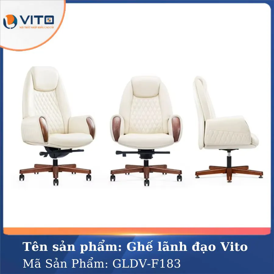 GHẾ LÃNH ĐẠO DA BÒ VITO GLDV-F183 5 Ghế lãnh đạo da bò Vito GLDV-F183 - Ảnh 5