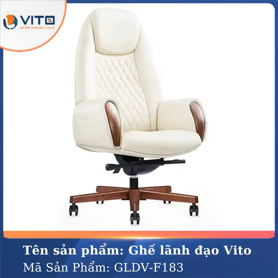 GHẾ LÃNH ĐẠO DA BÒ VITO GLDV-F183 2 Ghế lãnh đạo da bò Vito GLDV-F183 - Ảnh 2