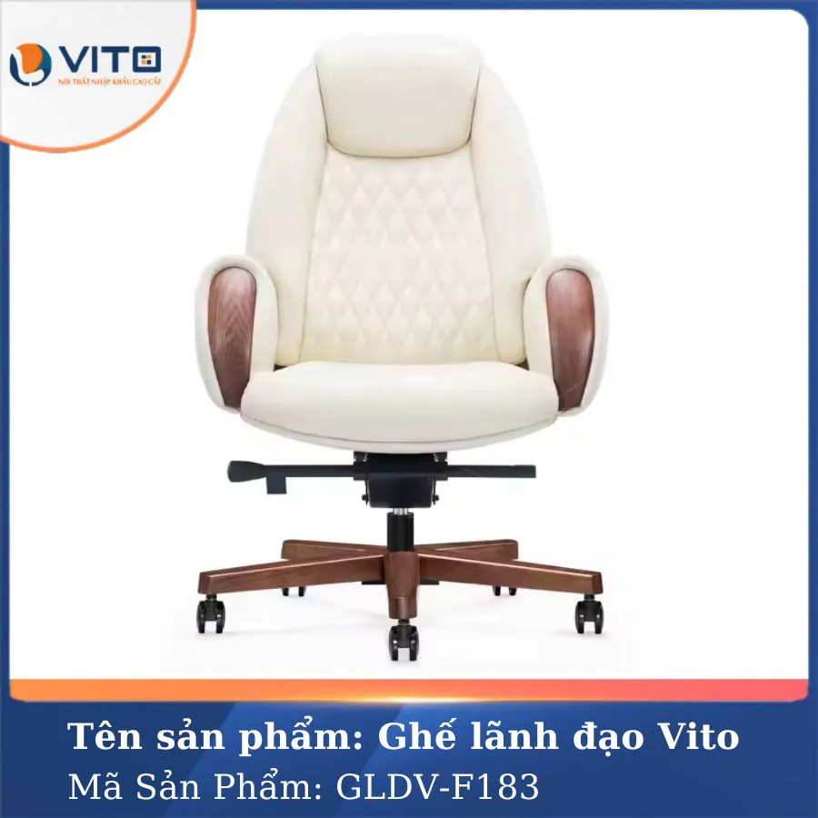 GHẾ LÃNH ĐẠO DA BÒ VITO GLDV-F183 3 Ghế lãnh đạo da bò Vito GLDV-F183 - Ảnh 3