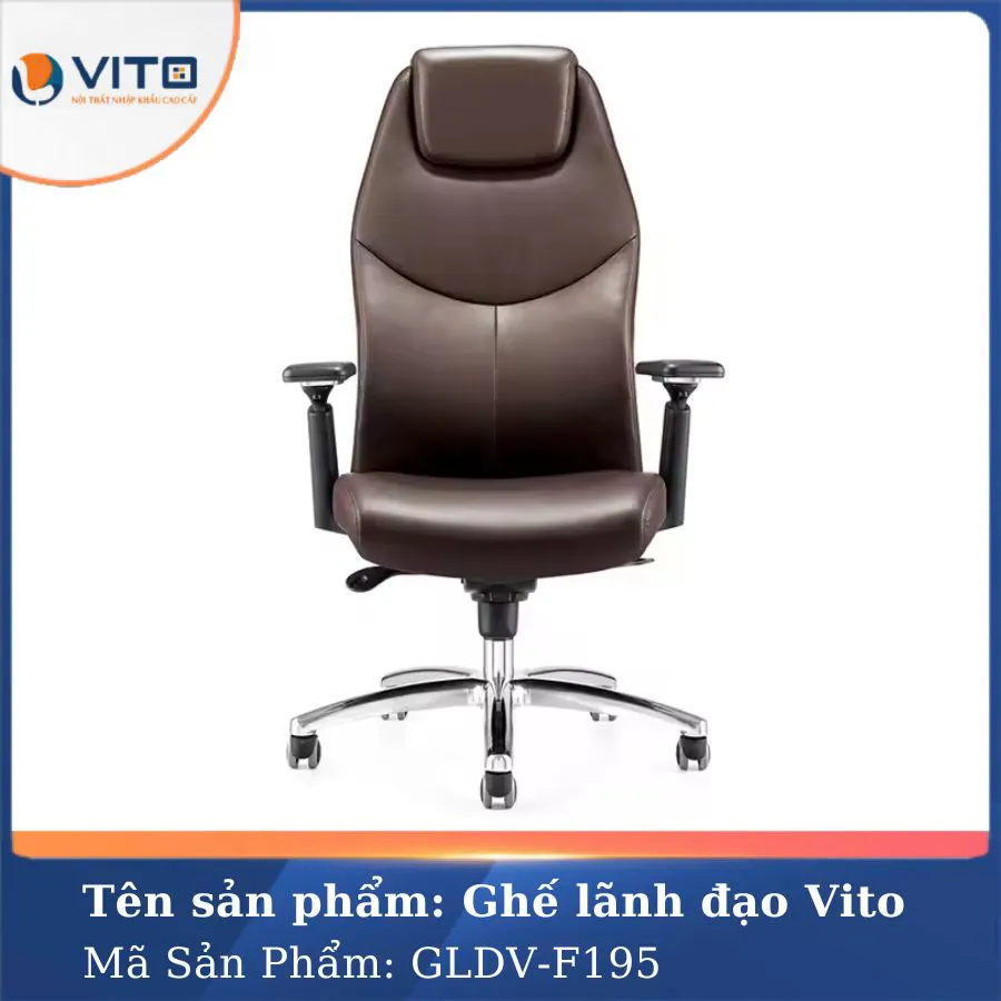 GHẾ LÃNH ĐẠO DA BÒ VITO GLDV-F195 2 Ghế lãnh đạo da bò Vito GLDV-F195 - Ảnh 2