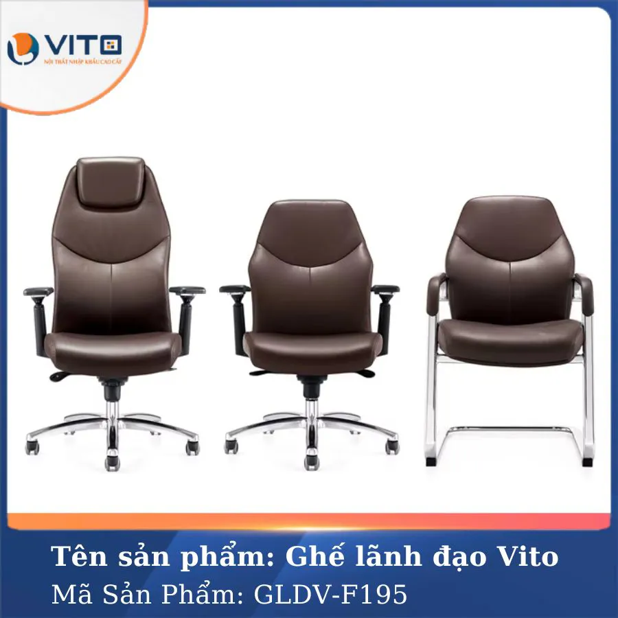 GHẾ LÃNH ĐẠO DA BÒ VITO GLDV-F195 5 Ghế lãnh đạo da bò Vito GLDV-F195 - Ảnh 5